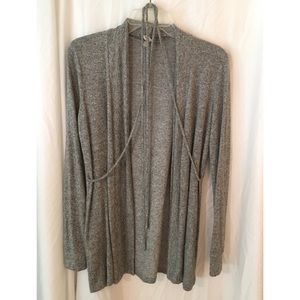 Grey knit wrap sweater from Urban Outfitters